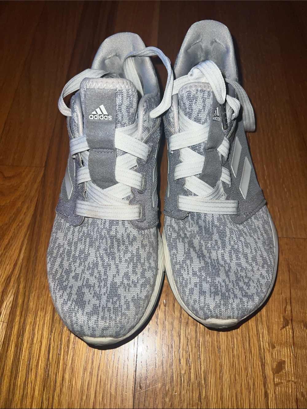 adidas Gray Knit Athletic Sneakers